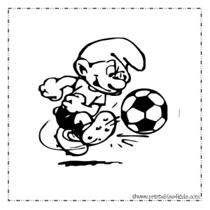 Smurf Soccer Coloring Page