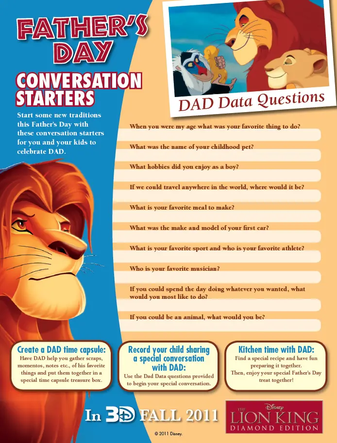 lion king father s day conversation starters printables for kids free word search puzzles coloring pages and other activities