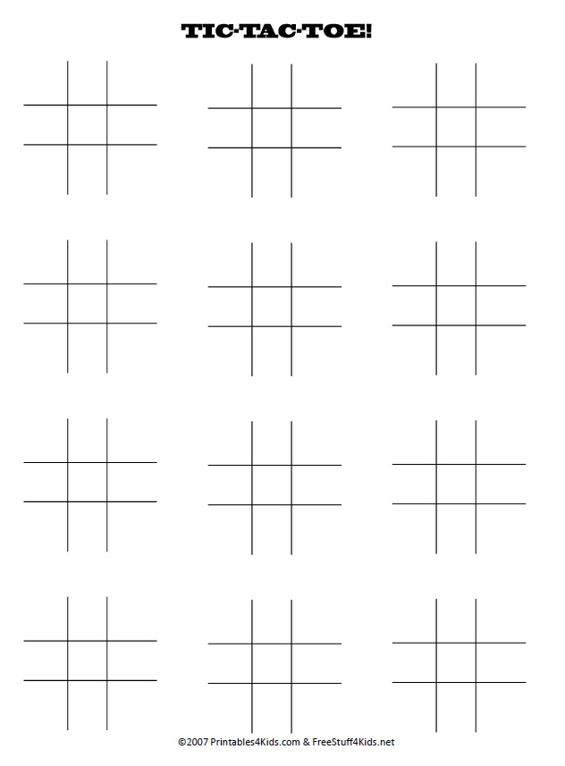 Free Printable Tic Tac Toe Sheets