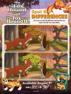 Fox and Hound Spot the Differences activity