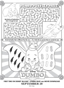 Disney Dumbo Maze printable