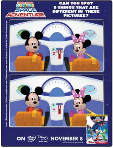 Mickey Mouse Clubhouse Space Adventure Spot the Difference Printable